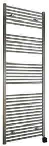 Sanicare elektrische design radiator 60x172 inox-look met Bluetooth en thermostaat rechts chroom