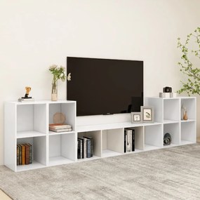 vidaXL 5-delige Tv-meubelset spaanplaat wit