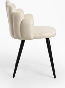 Set 4 Hand Fluwelen Stoelen Zwarte Poten