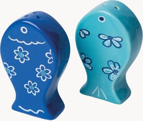Handbeschilderde keramische zout- & peperstrooier Ocean, 2-delig