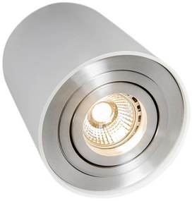 Moderne spot wit en staal draai- en kantelbaar - Rondoo up