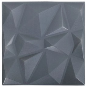 vidaXL 48 st Wandpanelen 3D 12 m² 50x50 cm diamantgrijs