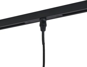 Modern railsysteem zwart met 6 hanglampen donker brons 1-fase - Slimline Loyce
