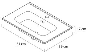 Tiger Pocket badkamermeubel 60cm hoogglans wit met mat witte grepen