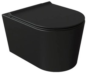 Salenzi Civita wandcloset toiletpot randloos mat zwart 35x50cm