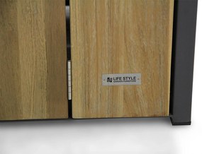 Lifestyle Garden Furniture Seaside Lounge Vuurtafel X Antraciet Aluminium/teak Old Teak Greywash