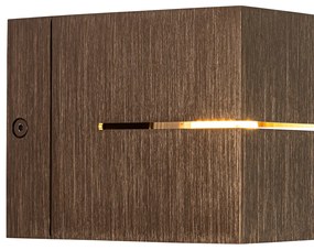 Moderne wandlamp donkerbrons - Transfer Groove Modern G9 vierkant Binnenverlichting Lamp