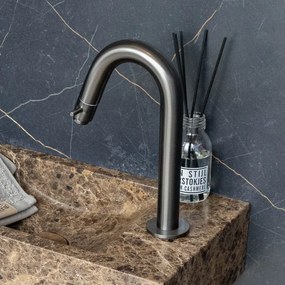Saniclear Iron gebogen fonteinkraan verouderd ijzer - gunmetal