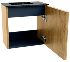 Mondiaz Joya DLux 40cm toiletmeubel oak met wastafel faye links 1 kraangat lava