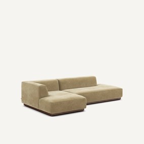 XL rechte hoekbank in stonewashed fluweel, JACOPO