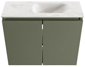 Mondiaz Ture DLux toiletmeubel 60cm army met wastafel ostra rechts zonder kraangat