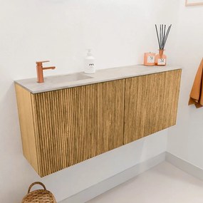 Mondiaz Joya DLux 100cm toiletmeubel oak met wastafel faye links 1 kraangat ostra