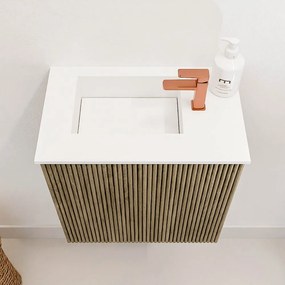 Mondiaz Joya 40cm toiletmeubel dusk met wastafel faye links 1 kraangat talc