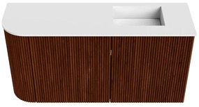 Mondiaz Joya 80cm toiletmeubel ronding links ruby met wastafel faye rechts zonder kraangat talc