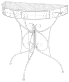 vidaXL Bijzettafel vintage stijl half rond 72x36x74 cm metaal zilver