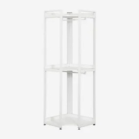 Hoekopen Kast Van Staal En Mdf Ariaster Wit - Sklum