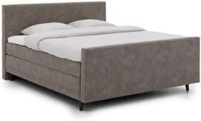 Goossens Boxspring Compleet Forma Frame, Vlak 160 x 200 cm(=2x 80 x 200 cm)+ hoofdb.+vtbord, 2x matras e.stevig pocketv., 1 x topper luxafoam