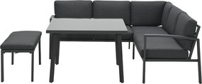 Garden Impressions Tropea lounge dining set 5-delig - donker grijs
