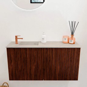 Mondiaz Joya DLux 80cm toiletmeubel ruby met wastafel faye links 1 kraangat opalo