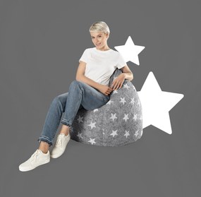 BeanBag Fluffy Stars XL - Grijs