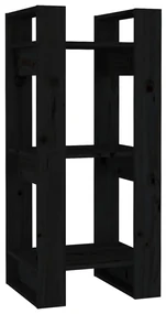 vidaXL Boekenkast/kamerscherm 41x35x91 cm massief grenenhout zwart