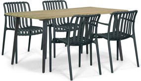 Tuinset 4 personen 180 cm Kunststof Grijs Domani Furniture Alba/Montana