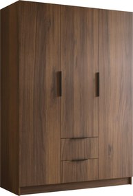 Kledingkast Closico Calvron I, Zwart, Notenhout, 216x150x60cm, 168.5 kg, Kledingkast deuren: Met scharnieren