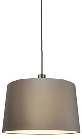 Moderne hanglamp zwart met kap 45 cm taupe - Combi 1