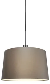 Stoffen Eettafel / Eetkamer Moderne hanglamp zwart met kap 45 cm taupe - Combi 1 Modern E27 rond Binnenverlichting Lamp