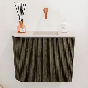 Mondiaz Joya DLux 50cm toiletmeubel ronding links shadow met wastafel faye rechts zonder kraangat meli