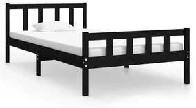vidaXL Bedframe massief hout zwart 100x200 cm
