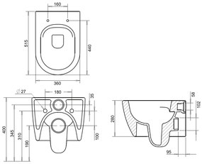 Sanigoods Acora randloos wandcloset met bidet sproeier wit