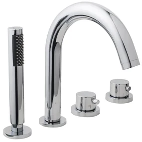 Wiesbaden Caral 4-gats badrandthermostaat afbouwset chroom 29.3999