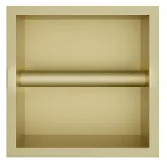 Hotbath &MORE Inbouw Toiletrol Houder - 16x16x13cm - Geborsteld messing PVD PH016BBP