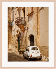 Ingelijste digitale print Fiat 500