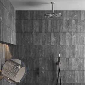 Saniclear Exclusive Curved Pro inbouw regendouche met 20cm hoofddouche en plafondarm RVS