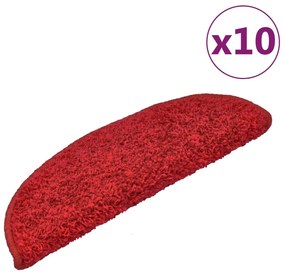 vidaXL Trapmatten 10 st 65x25 cm rood