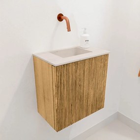 Mondiaz Joya DLux 40cm toiletmeubel oak met wastafel faye midden zonder kraangat meli