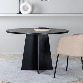 Ronde Eettafel Met Kruisvoet Zwart - 110 X 110cm.