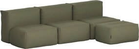 Soft Zitzak Outdoor 3 Seater Open + Pouf - Kirra Olive
