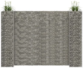 vidaXL Gabion plantenbak H-vormig 260x40x200 cm staaldraad