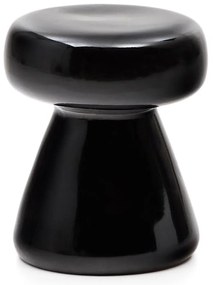 Kave Home Manya Glanzende Bijzettafel Zwart Keramiek - 38 X 38cm.