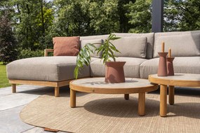 4 Seasons Outdoor Marie chaise loungeset teak met loungestoel en Finn tafels  Loungeset    taupe weerbestendig