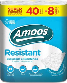Amoos Resistant 2-laags toiletpapier - 48 rollen wc-papier - Voordeelverpakking