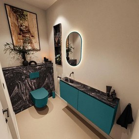 MONDIAZ TURE-DLUX 120cm toiletmeubel Smag. EDEN wastafel Lava positie links. Zonder kraangat. TUREDX120SMAL0LAV