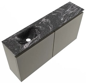 Mondiaz Ture DLux toiletmeubel 100cm smoke met wastafel lava links zonder kraangat