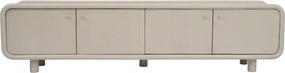 Tv-meubel Beige Hout Met Ronde Hoeken 200 Cm - 200x43x50cm.