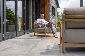 4 Seasons Outdoor Marie loungestoel teak  Loungestoel    taupe weerbestendig