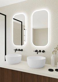 Sapho Manor spiegel met afgeronde hoeken en led verlichting 50x100cm