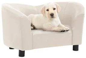 vidaXL Hondenbank 67x41x39 cm kunstleer crèmekleurig